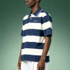Custom Striped Polo Shirt | DTG Print Streetwear Short Sleeve Shirt | Relaxed Fit Tipped Collar Polo Top
