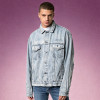 Custom Oversized Jean Jacket | Men's Distressed Denim Jacket | Vintage Acid Wash Trucker Jacket
