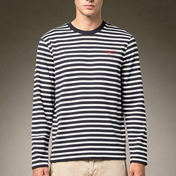 Custom Heavy Cotton Slim Fit T-shirt | Stripe Long Sleeve T-shirt | Streetwear Clean Fit Top
