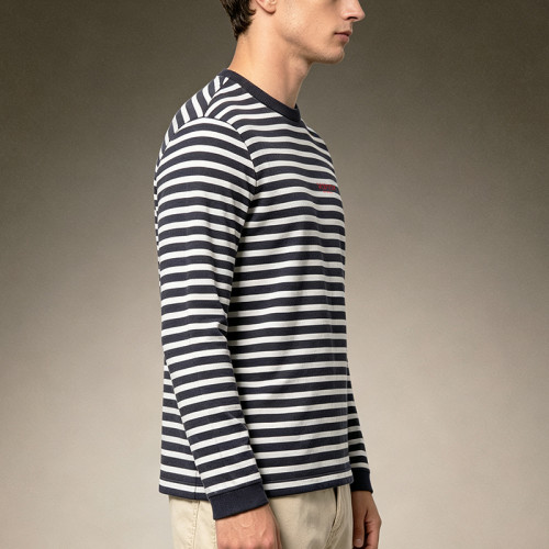 Custom Heavy Cotton Slim Fit T-shirt | Stripe Long Sleeve T-shirt | Streetwear Clean Fit Top