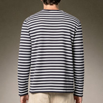 Custom Heavy Cotton Slim Fit T-shirt | Stripe Long Sleeve T-shirt | Streetwear Clean Fit Top
