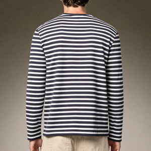 Custom Heavy Cotton Slim Fit T-shirt | Stripe Long Sleeve T-shirt | Streetwear Clean Fit Top