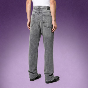 Custom Patchwork Denim Trousers | Vintage Washed Workwear Pants | Baggy Streetwear Straight Jeans