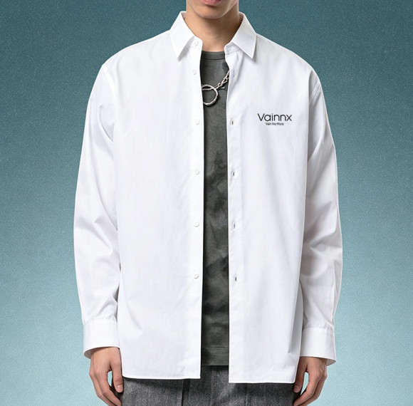 Custom Logo Oversized Button Down Shirt | Casual Boxy Work Shirt | Men's Premium Cotton Shirt