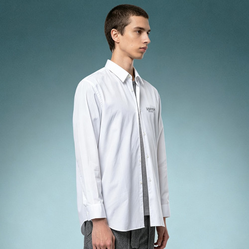 Custom Logo Oversized Button Down Shirt | Casual Boxy Work Shirt | Men's Premium Cotton Shirt