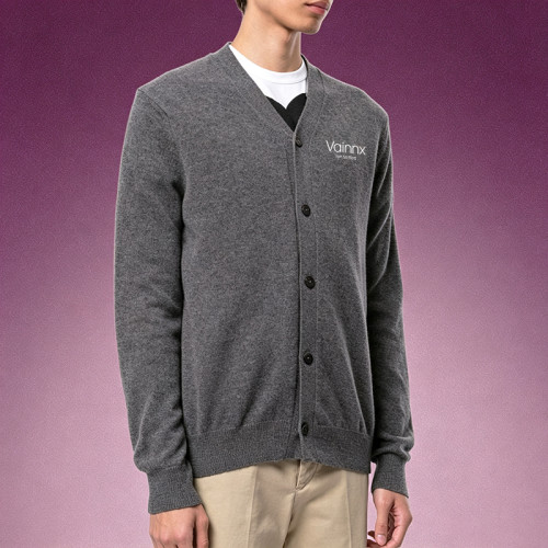 Custom Soft Knit Fabric Sweater | Streetwear Oversized Wool Blend Sweater | Men's V-Neck Cardigan Sweater