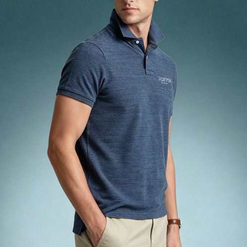 Custom Golf Resort Wear Shirt | Breathable Slub Cotton Short Sleeve Top | Men's Casual Polo Shirt
