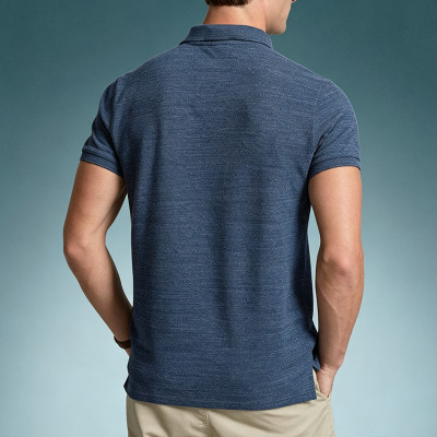 Custom Golf Resort Wear Shirt | Breathable Slub Cotton Short Sleeve Top | Men's Casual Polo Shirt