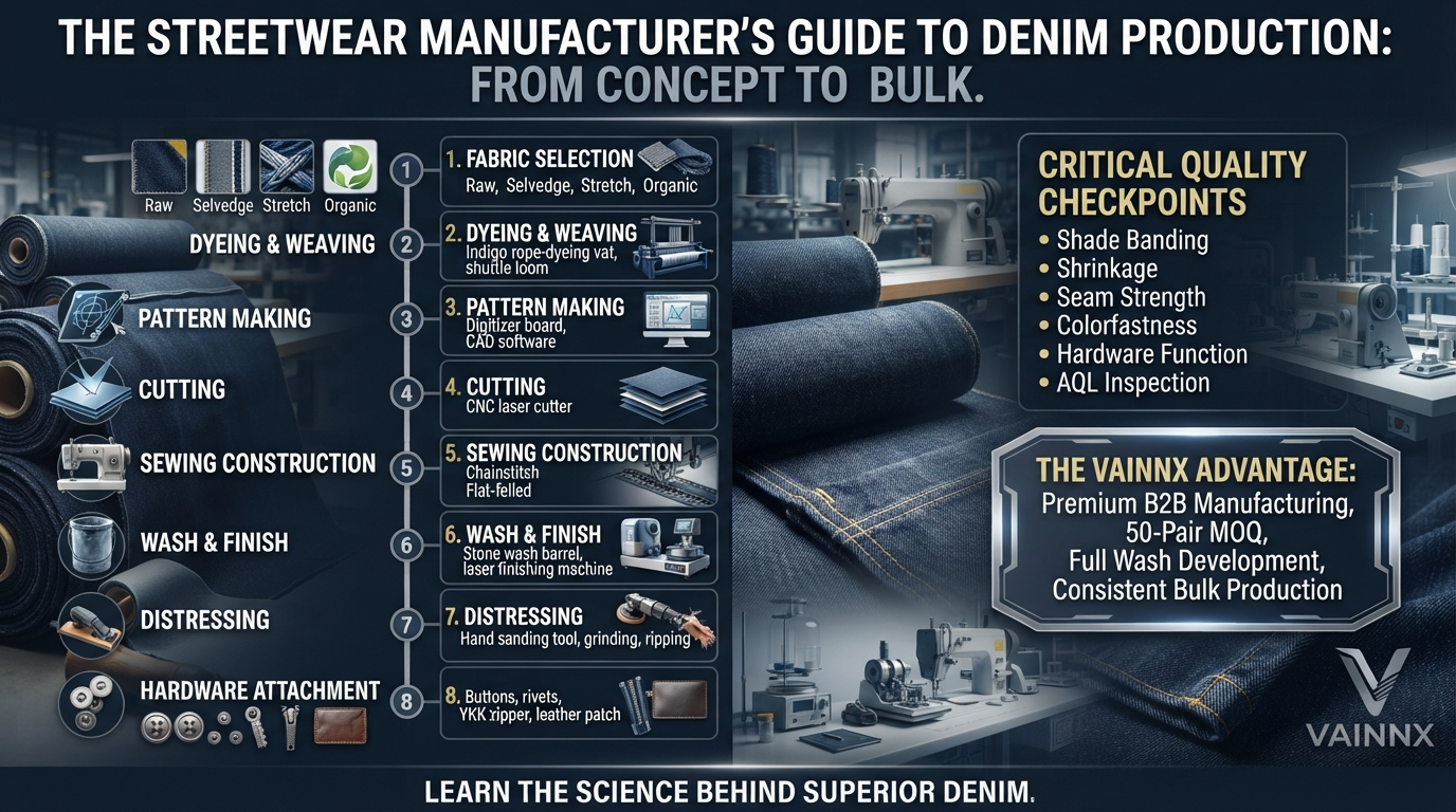 Denim Manufacturing Deep Dive: From Raw Fabric to Washed Jeans
