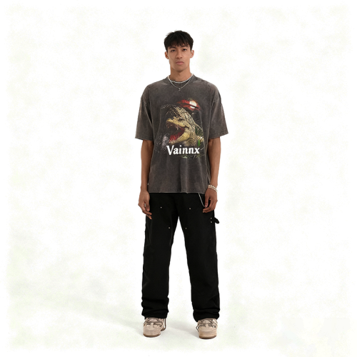 Custom Cotton Fabric Acid Wash T-shirt | DTG Print High Quality Long Sleeve | Plain Blank T-shirt