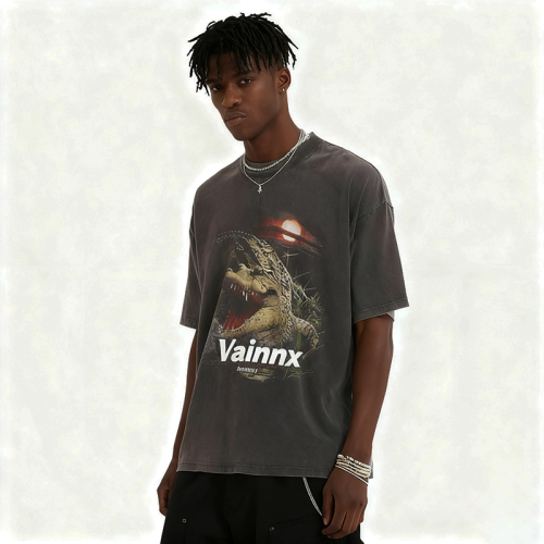 Custom Cotton Fabric Acid Wash T-shirt | DTG Print High Quality Long Sleeve | Plain Blank T-shirt