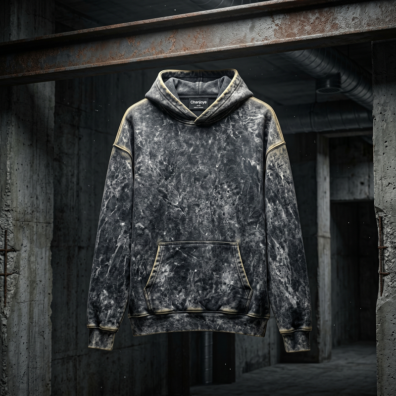 acid wash distressed hoodie