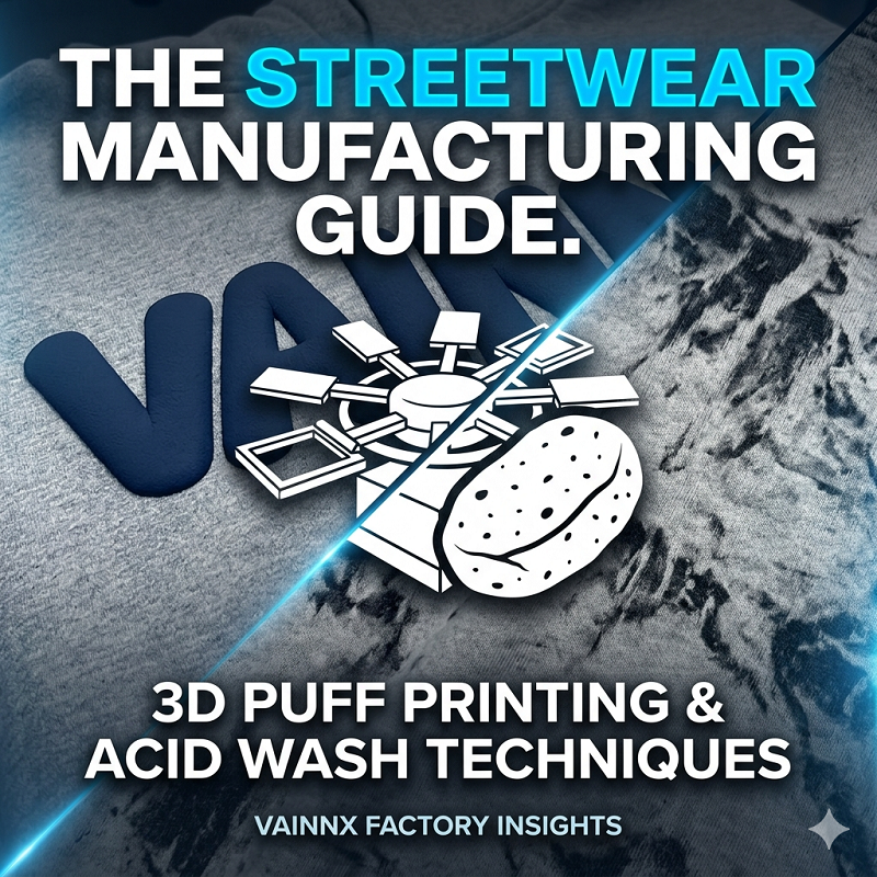 The Streetwear Manufacturing Guide to 3D Puff Printing and Acid Wash Techniques