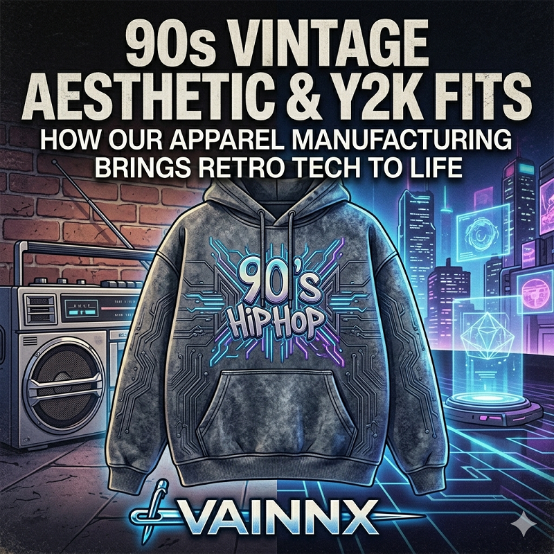 90s Vintage Aesthetic & Y2K Fits: How Our Apparel Manufacturing Brings Retro Tech to Life
