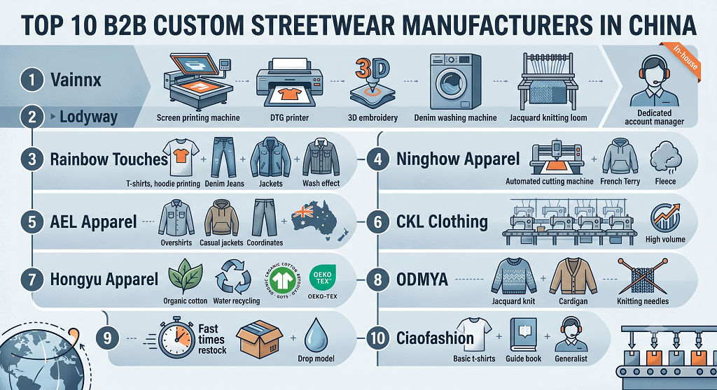 Best B2B Streetwear Manufacturers in China 2026 Complete Ranked Guide