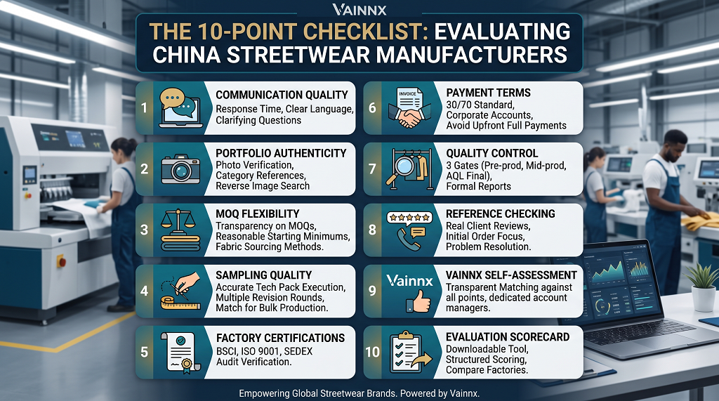 How to Find a Reliable Streetwear Manufacturer in China: 10-Point Checklist