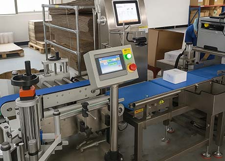 produce checkweigher machine applicated in small appliances packaging line