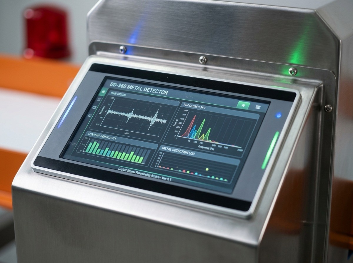 Color touchscreen HMI control panel of SameGram metal detector