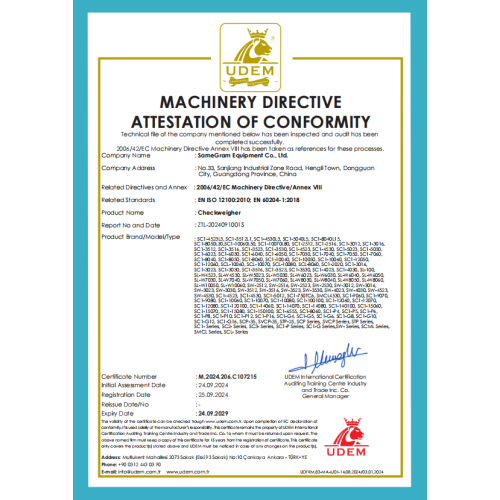Certificado CE de básculas de control
