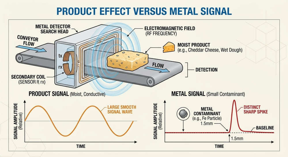 Technical Infographic for Product Effect VS Metal Signal