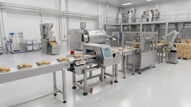 Metal Detector Model DD-390 Inline On A Food Production Line