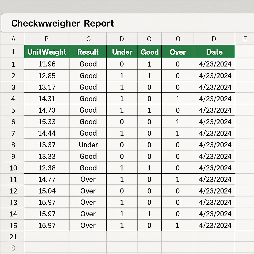 Wet Environment Checkweighing System Datasheet Export