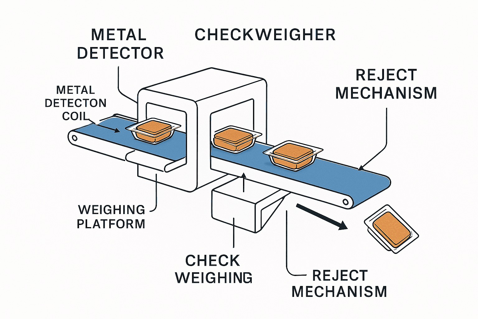 High Speed Checkweigher Metal Detector Combination System
