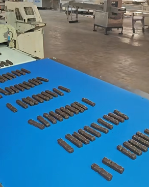Metal detection machine inspects chocolate food