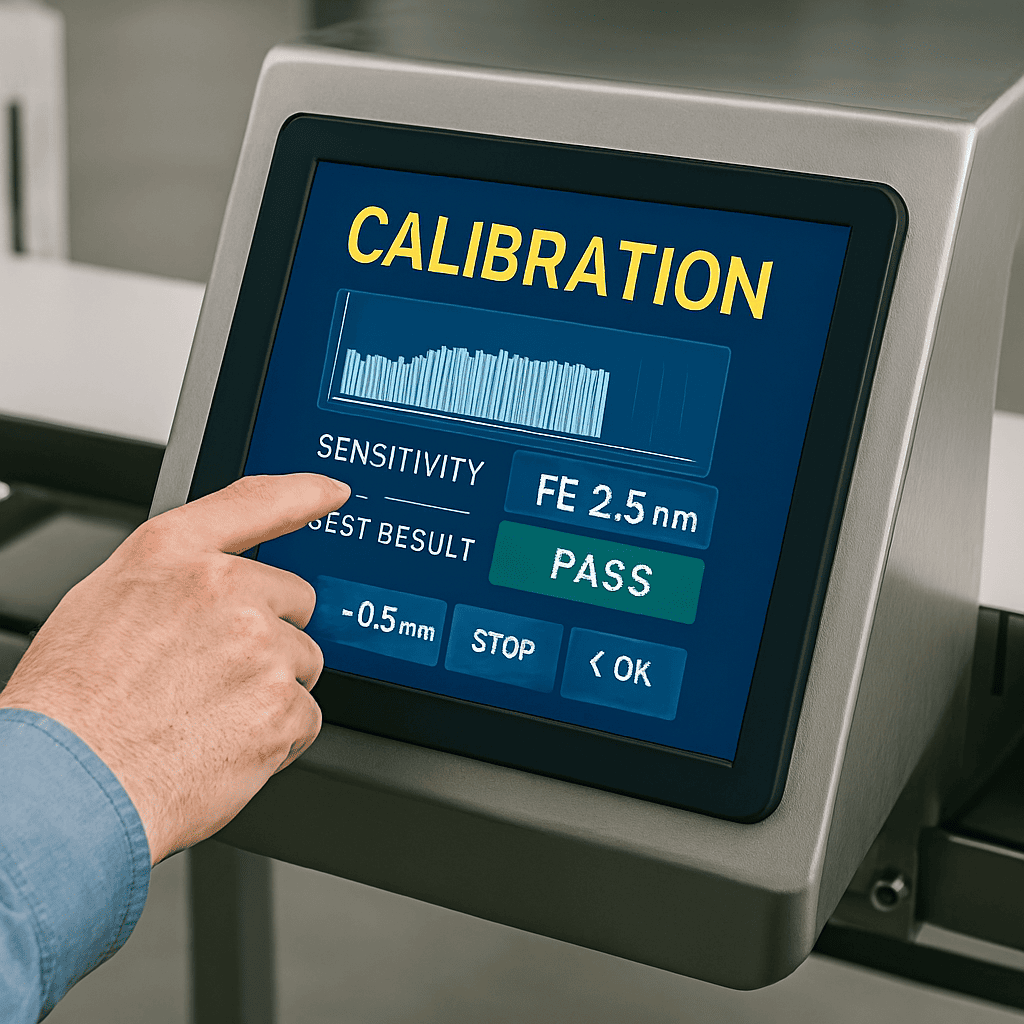 A-Technician-Calibrating-a-Metal-Detector
