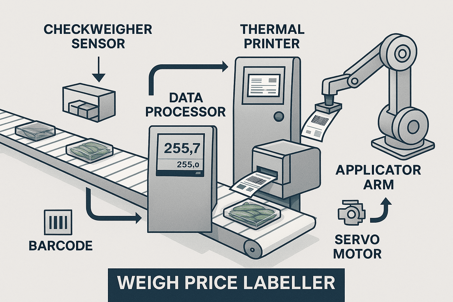 Internal Workflow of a Weigh Price Labeller
