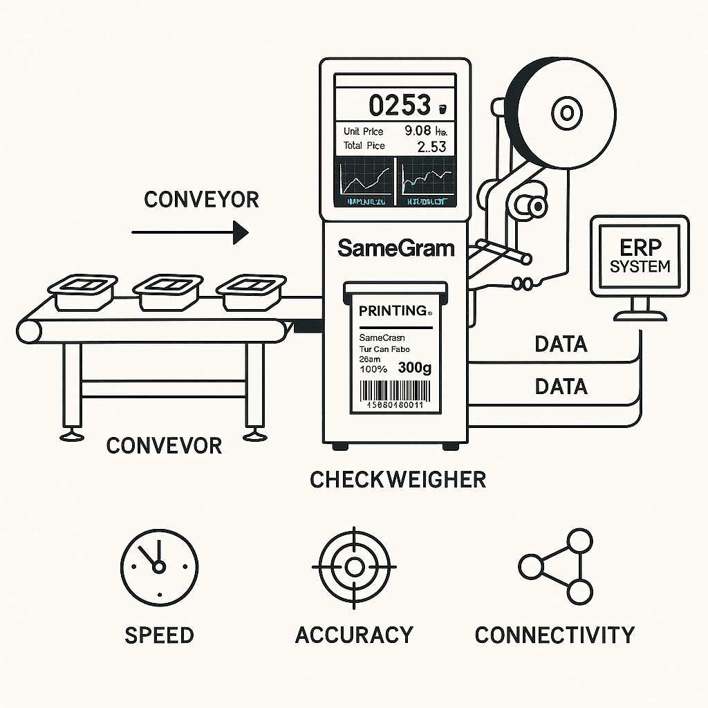 Weigh-Price-Labeller-Integrate-with-Factory-Conveyor-and-ERP-System