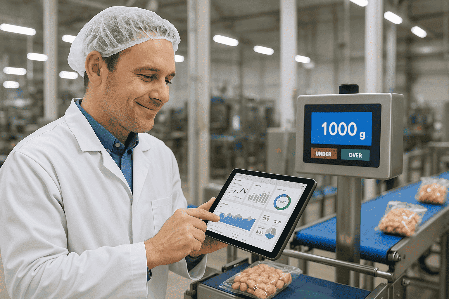 Dynamic checkweigher for precision weighing