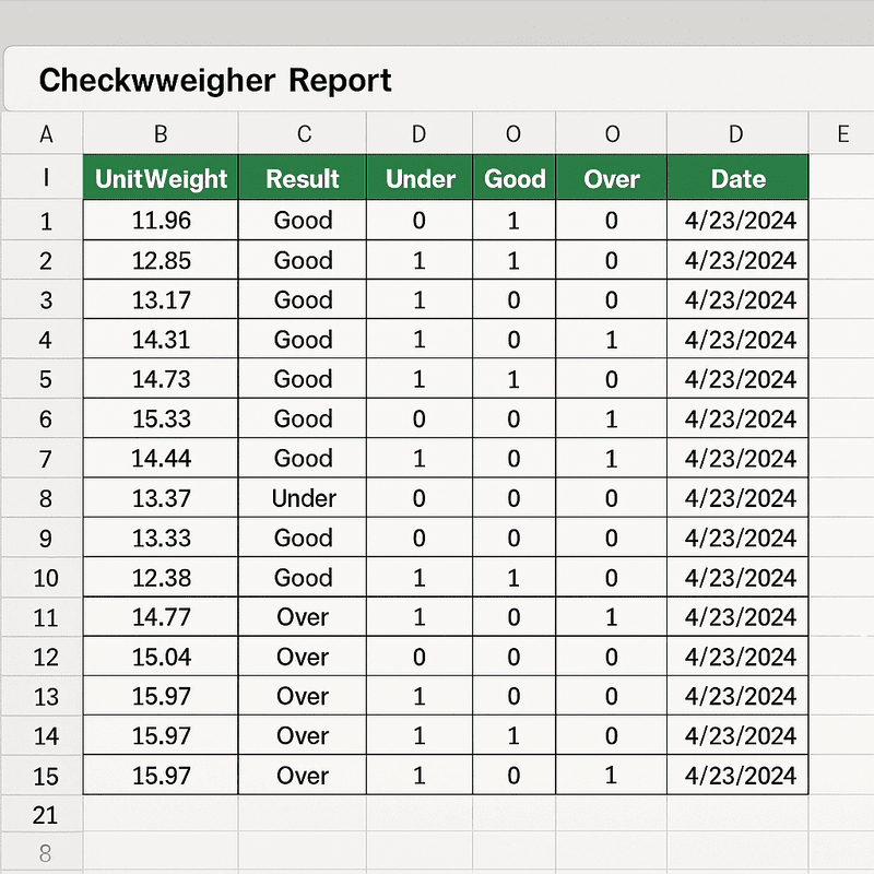 Wet Environment Checkweighing System Datasheet Export
