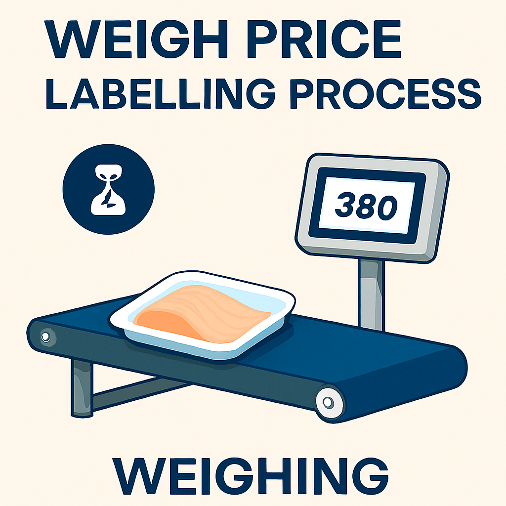 Weigh Price Labeling Process-Weighing