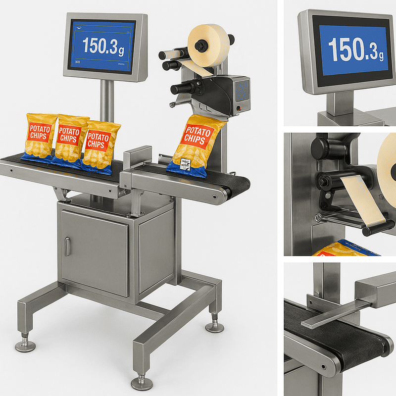 Stainless Steel Weigh Price Labeller Machine for Snack