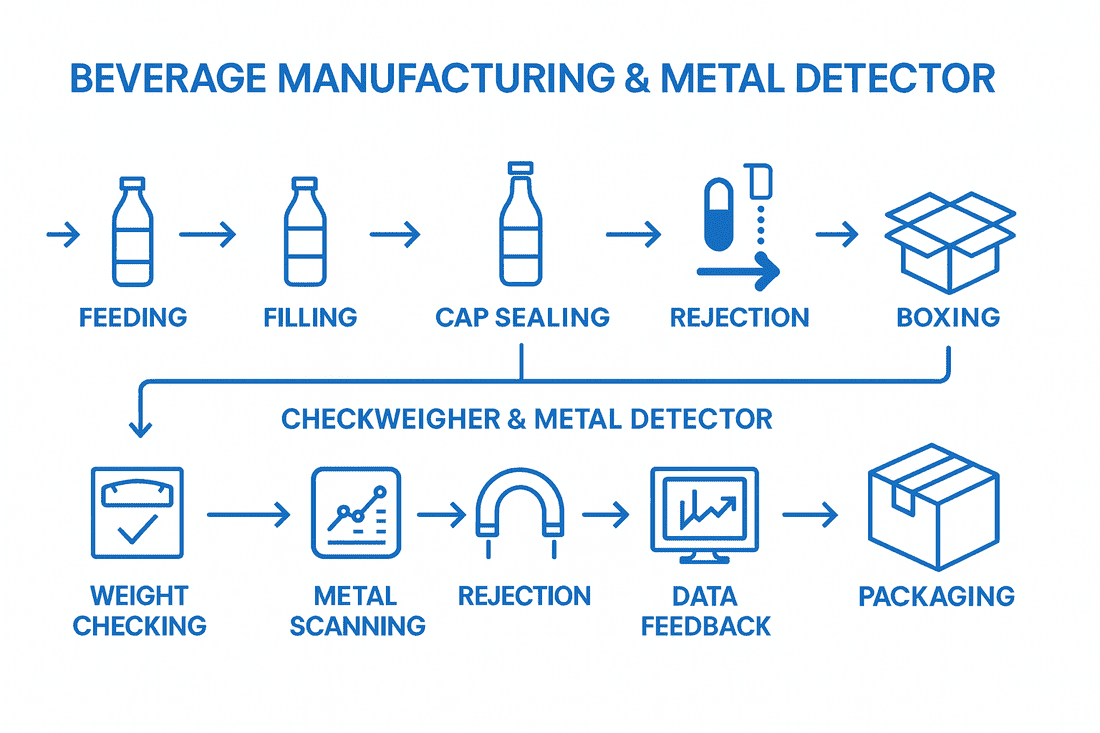 Checkweigher Metal Detector Combination Workflow