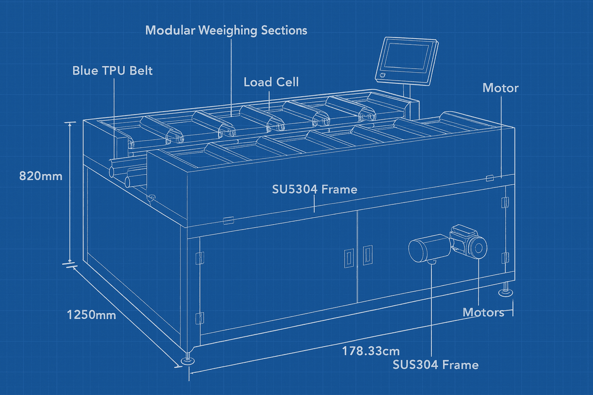 SameGram Linear Combination Weigher SBW-2512B12's Mechanical Structure