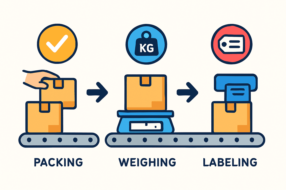 Production Line with Weigh Price Labeler