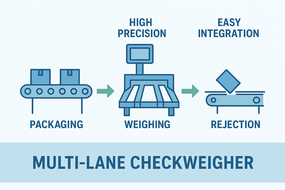 Samegram Multi-lane Checkweigher for Automated Production Line