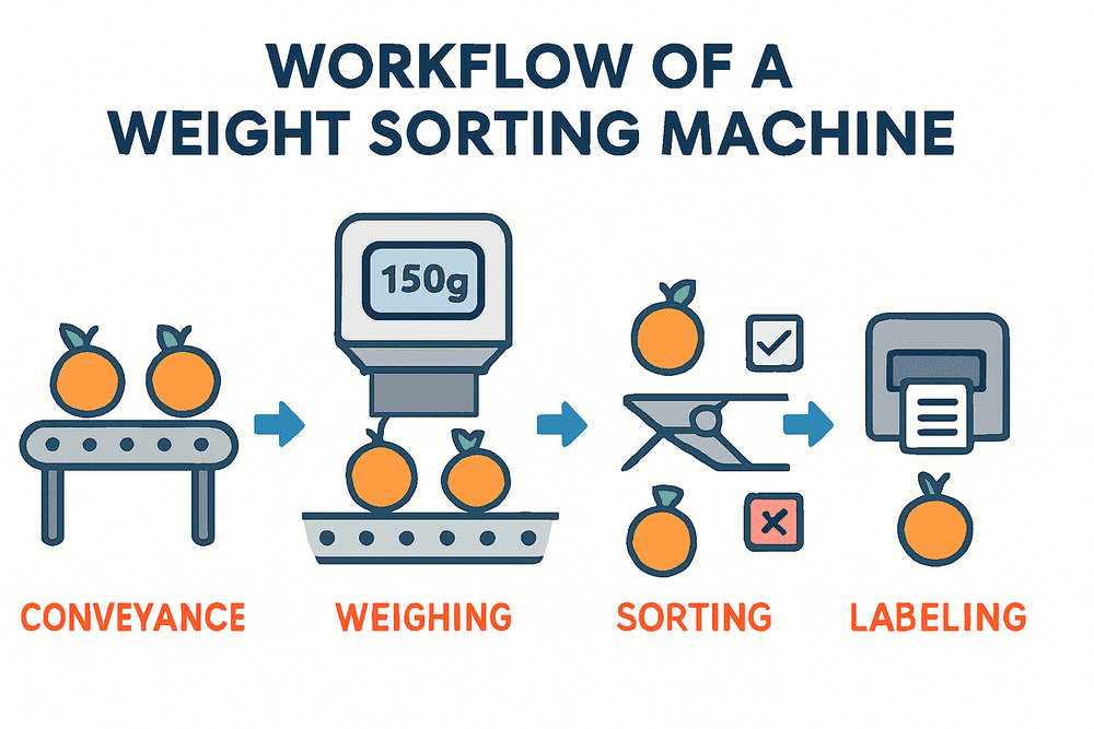 Workflow of a Weight Sorting Machine - Samegram