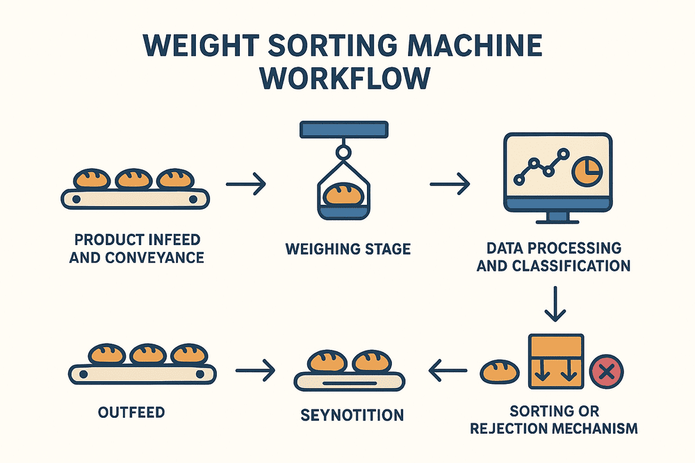 Workflow of Weigh Sorting Machine-SameGram