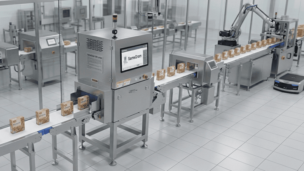 X-Ray Inspection System Integrated into a Stainless Steel Food Production Line