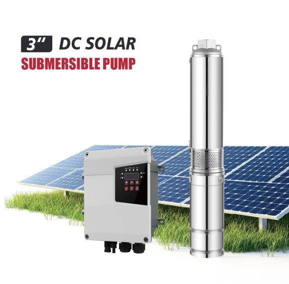 S3PC-3 Inch Solar-Powered Centrifugal Submersible Borehole Pump with MPPT Controller, Plastic Impeller DC Solar Water Pump for Deep Well Irrigation