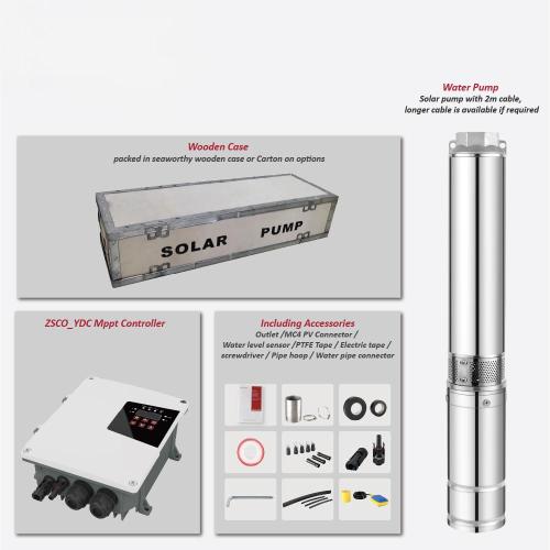 S4PC-4 Inch Solar Submersible Borehole Pump Plastic Impeller with MPPT Controller