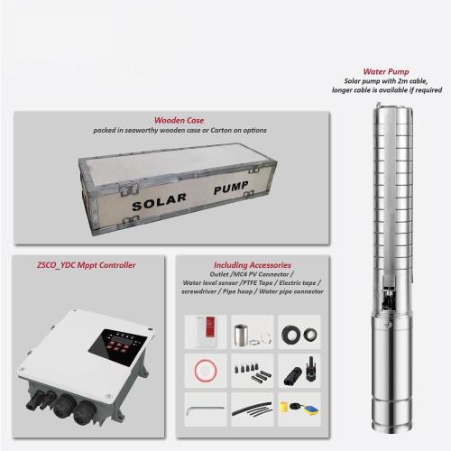 S3SC-3 inch Solar-Powered Centrifugal Submersible Borehole Pump Stainless Steel Impeller Pump with MPPT Controller