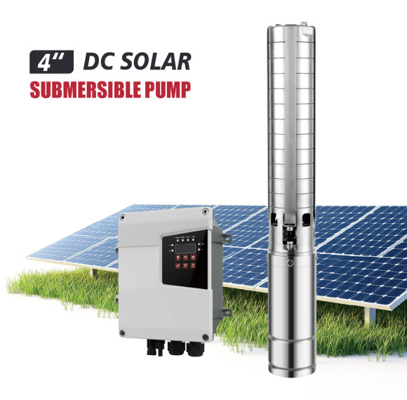 S4SC-4 Inch Solar Submersible Borehole Pump Stainless Steel Impeller Pump with MPPT Controller