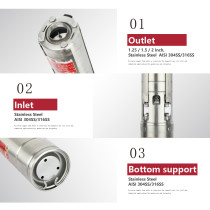 S4SC-4 Inch Solar Submersible Borehole Pump Stainless Steel Impeller Pump with MPPT Controller