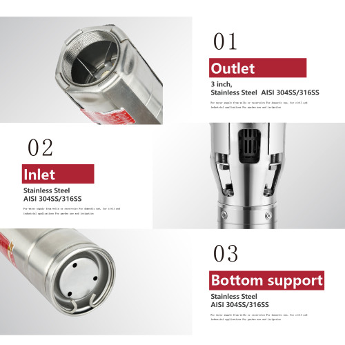 S4/6SC-4/6 inch Solar-Powered Centrifugal Submersible Borehole Pump Stainless Steel Impeller Pump with MPPT Controller