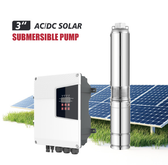 Z3PC-3 inch AC/DC Hybrid Centrifugal Submersible Borehole Solar Pump Plastic Impeller Pump