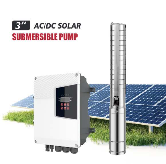 Z3SC-3 inch Solar-Powered Centrifugal Submersible Borehole Pump Stainless Steel Impeller Pump with MPPT Controller
